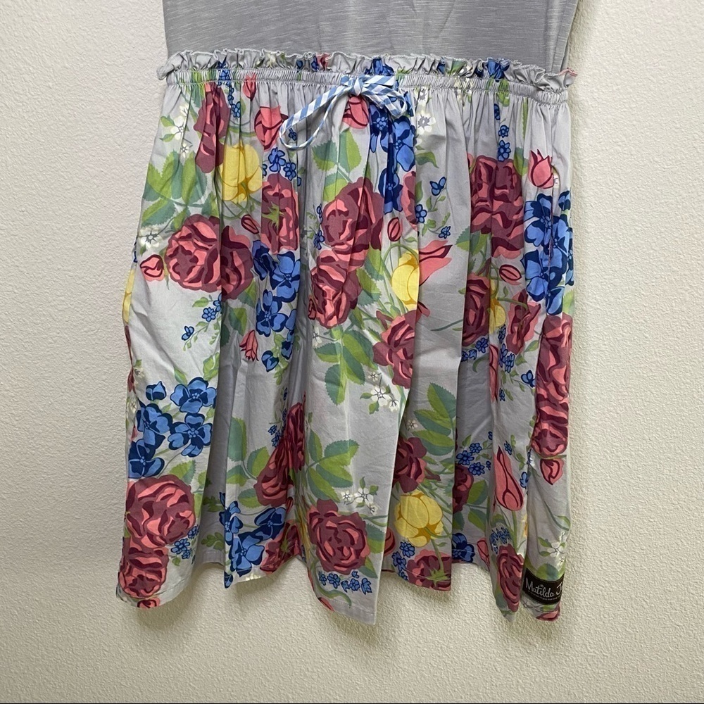 Matilda Jane | Seven Seas Gray and Floral Tank Dress Size Small - Picture 4 of 7